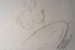 Drawing on Paper Depicting a Young Woman, 20th Century.