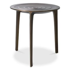 Pair of Contemporary Bronze finish Cast Aluminum Side Table