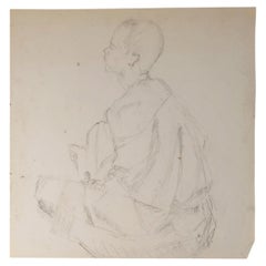 Drawing on Paper Depicting a Man, 20th Century.