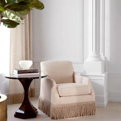Contemporary Black Glass and Wood Side Table