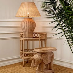Natural Rattan Elephant Side Table