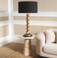 Round Side Table in Natural Onyx