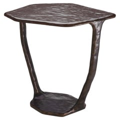 Side Table, Free Form, Aluminium Bronze Finish, Contemporary Style