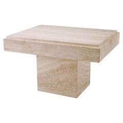Rectangular Side Table in Travertine, Contemporary Style