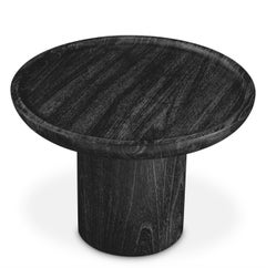 Round Side Table in Charcoal Grey Veneer