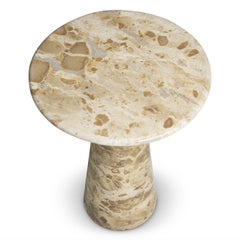 Mesa auxiliar grande y redonda de mármol, estilo contemporáneo