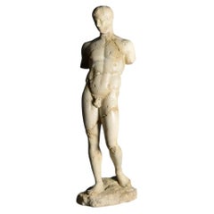 Statua di Apollo in stile greco-romano in composito bianco