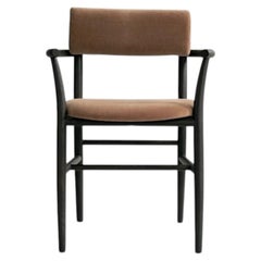 Contemporary Coffee Black Oak and Desert Velvet Armchair