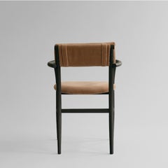 Contemporary Coffee Black Oak and Desert Velvet Armchair