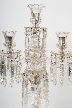 Paire de candélabres en cristal taillé, XIXe siècle, époque Napoléon III.