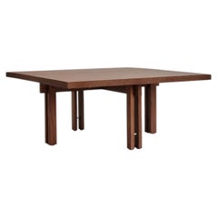 Contemporary Japanese-Inspired Brown Oak Coffee Table