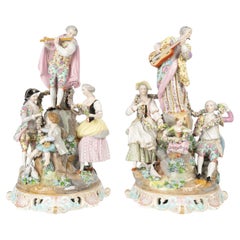 Par de figuritas de porcelana de Meissen, siglo XIX, época de Napoleón III.