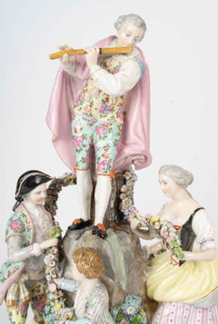 Par de figuritas de porcelana de Meissen, siglo XIX, época de Napoleón III.