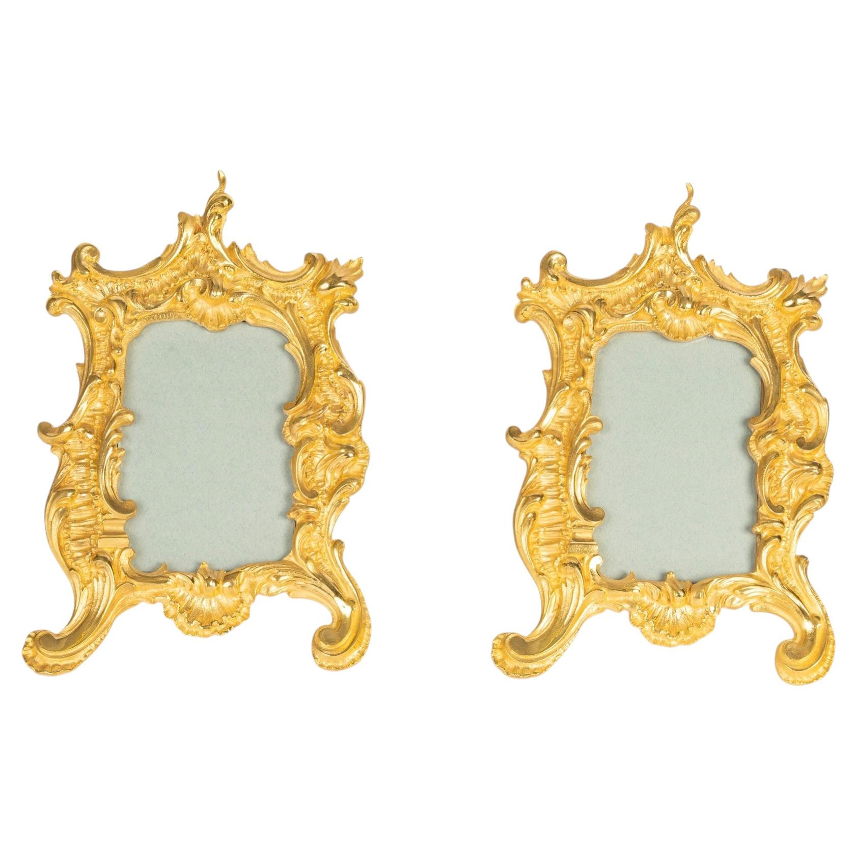 Pair of Gilded Bronze Frames, Napoleon III Style, Early 20th Century.