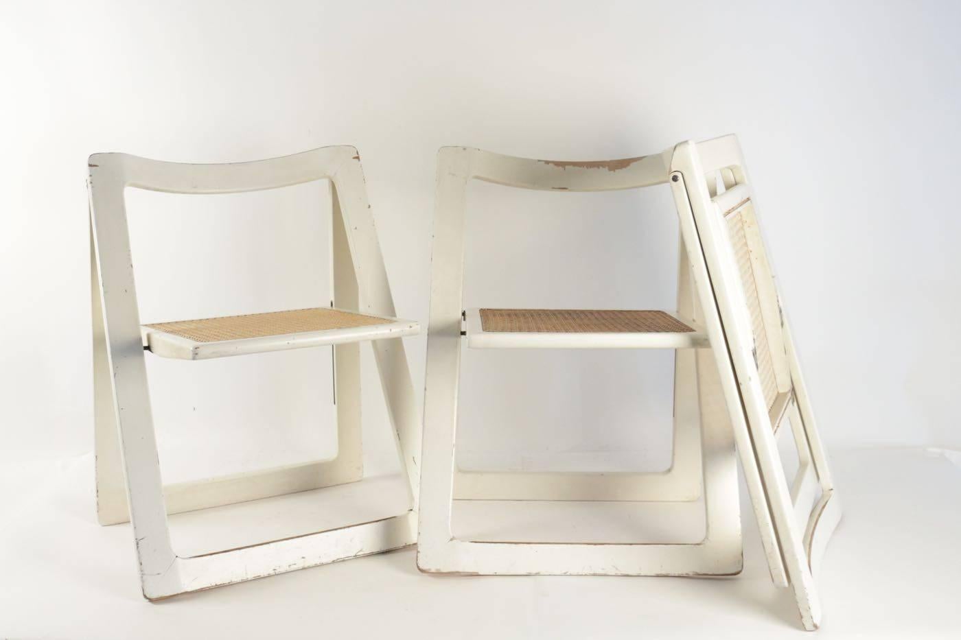 French Three Mid-Century Modern Folding Chairs, circa 1960 