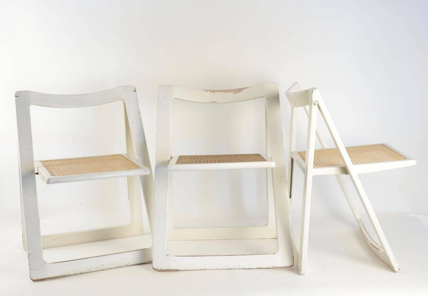 Lacquered Three Mid-Century Modern Folding Chairs, circa 1960 
