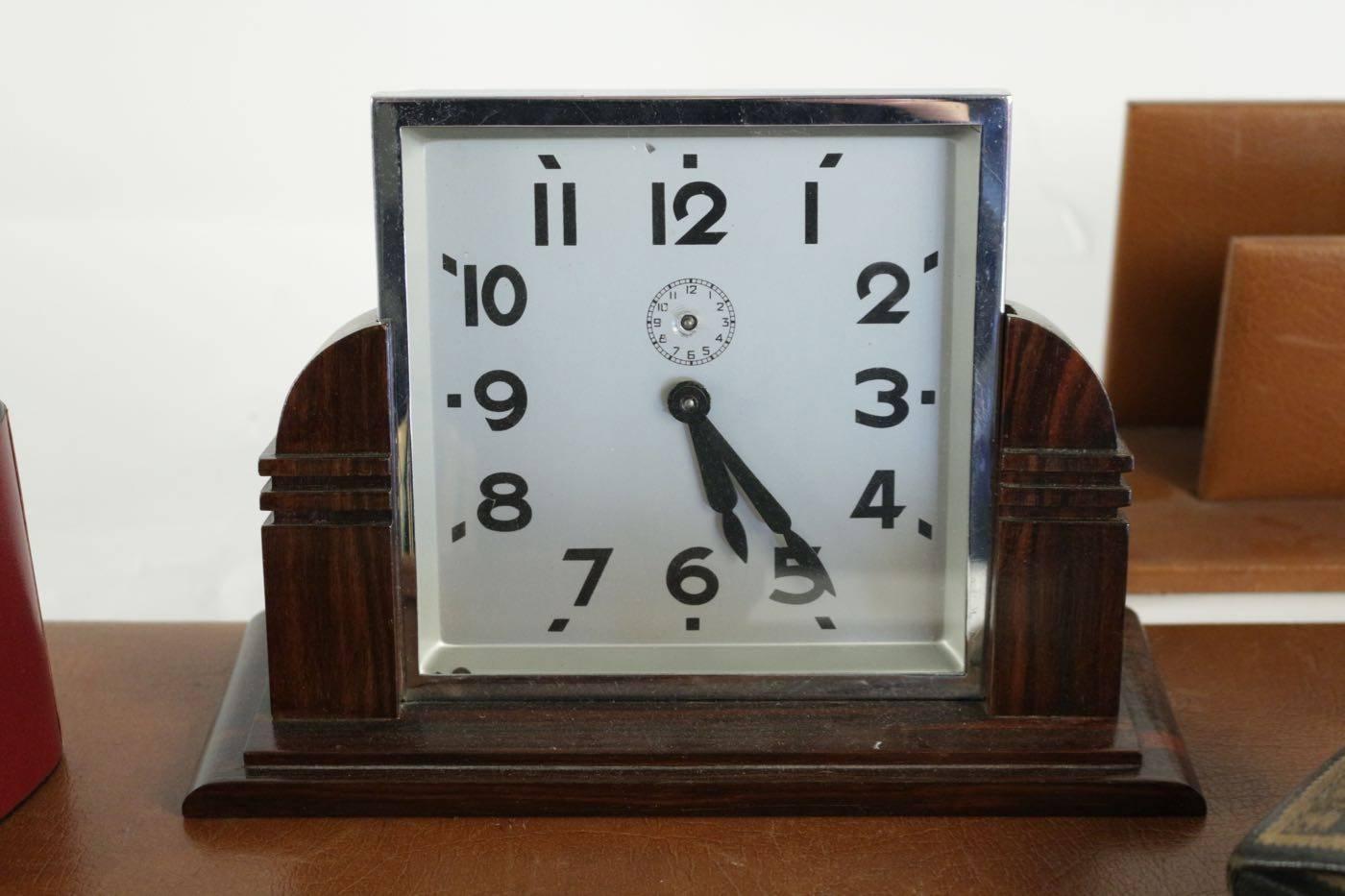 Mid-Century Modern Complete 1940s Desk Set Including Clock