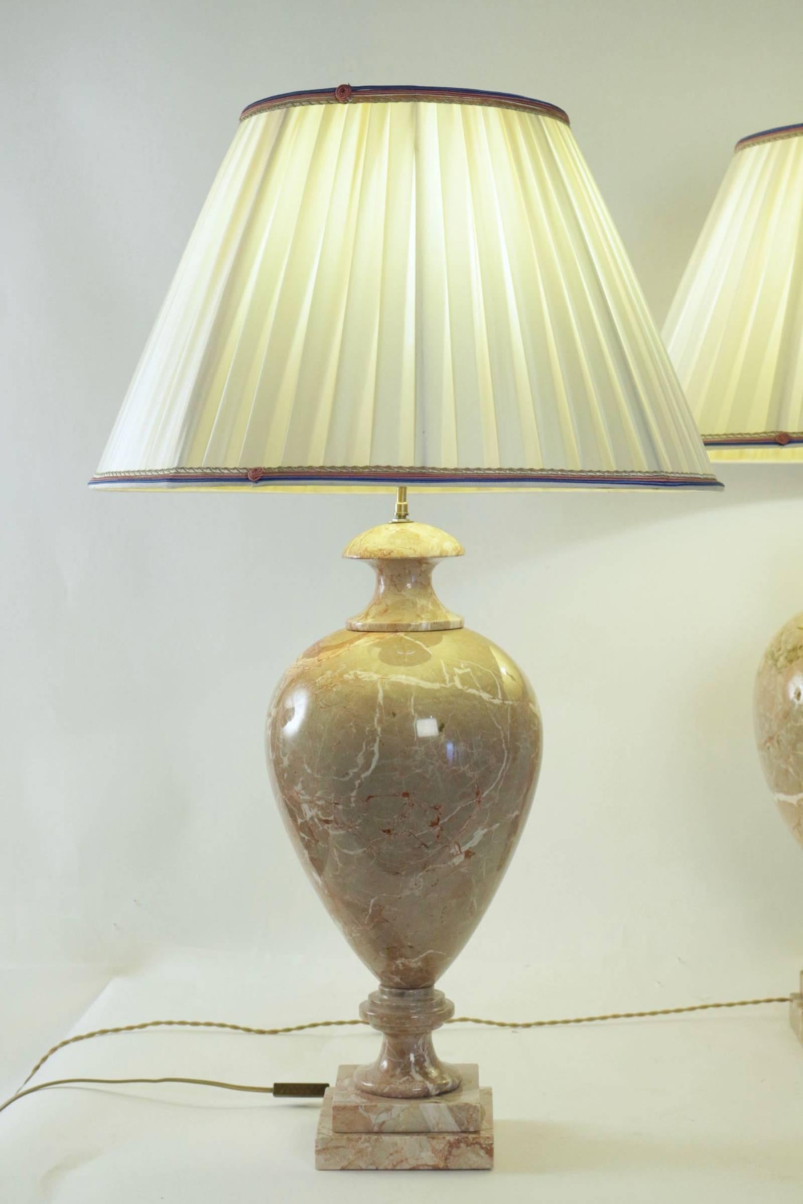 Two marble lamps from the 20th century.
 