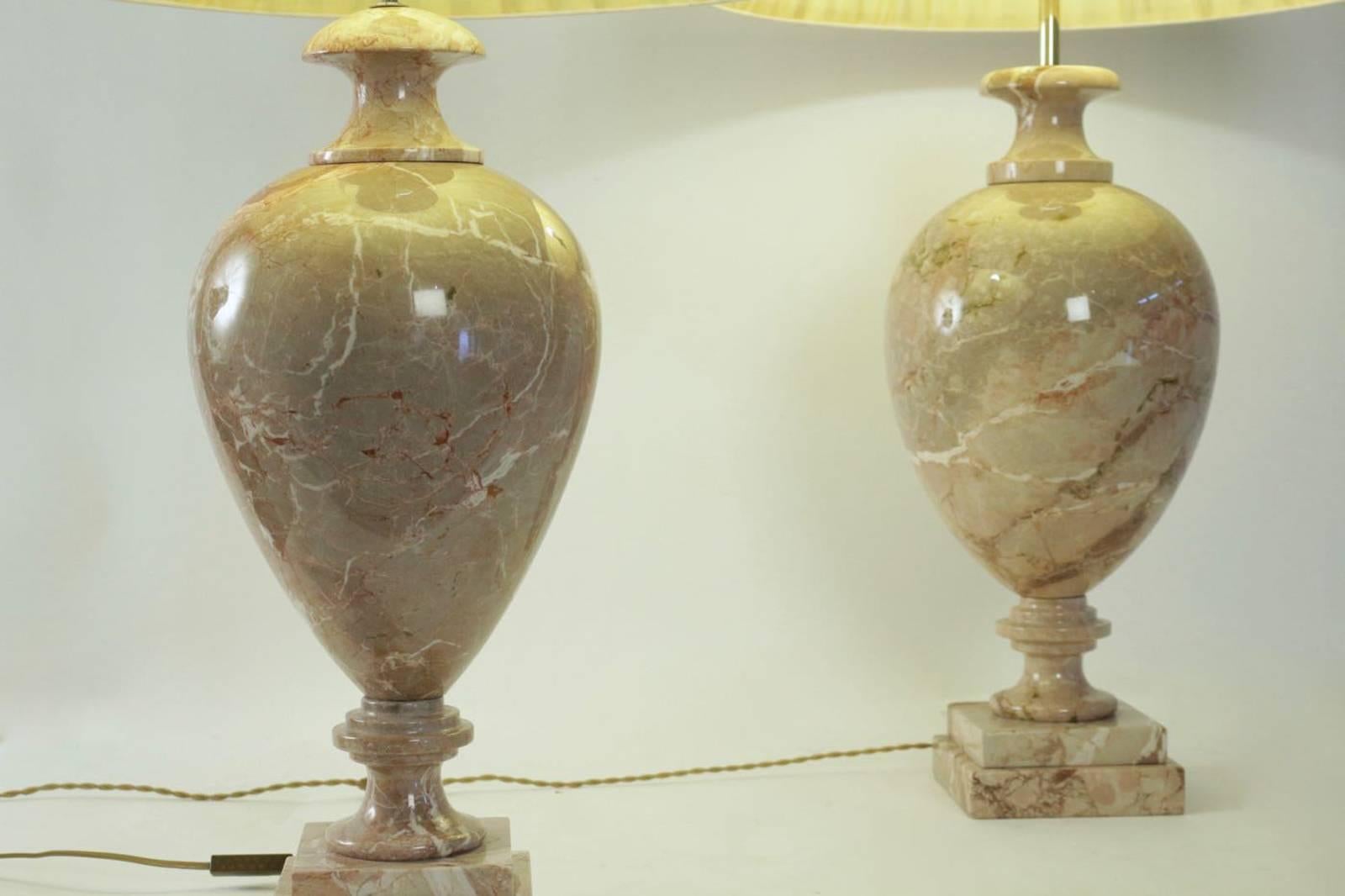 Louis XV Two Marble Lamps from the 20th Century For Sale