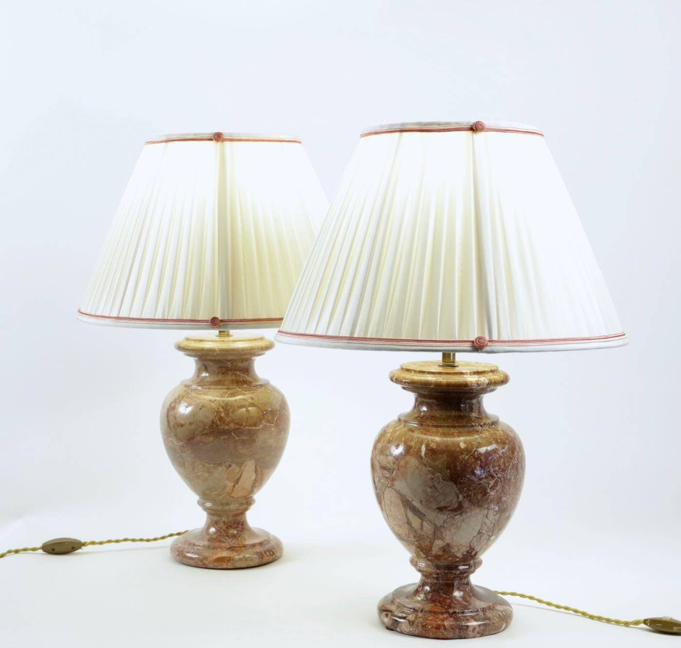 Pair of Marble Lamps from the 20th Century 3