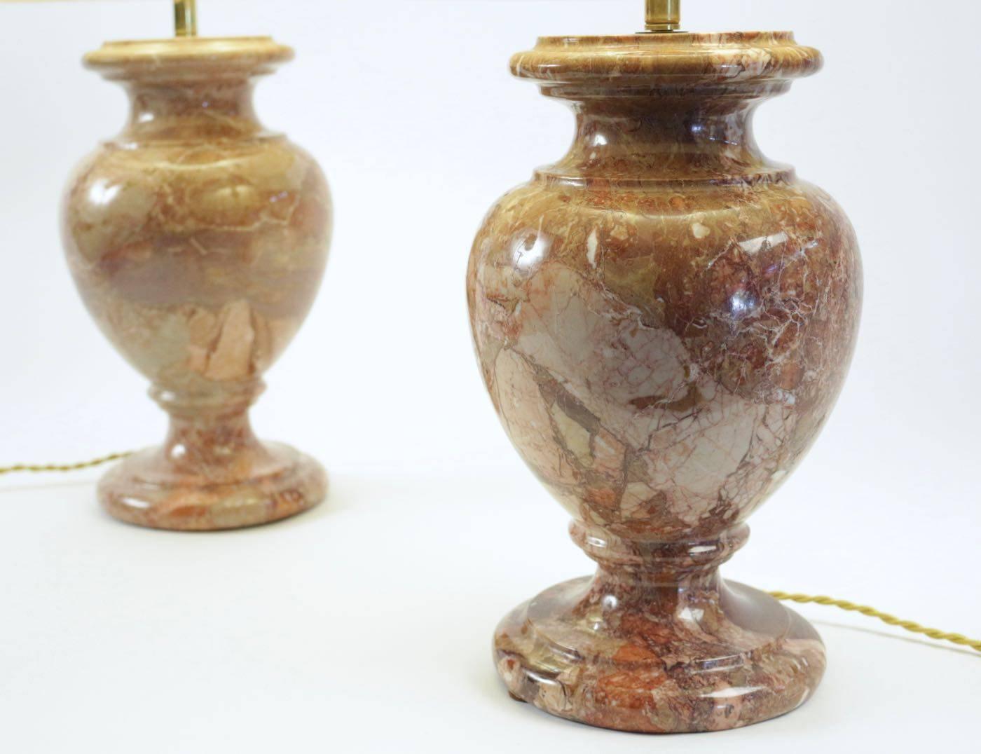 Pair of Marble Lamps from the 20th Century 4