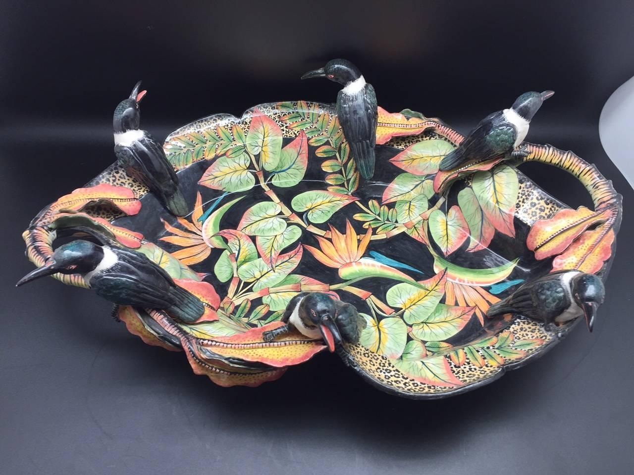 Bird Bowl, Ceramic Sculpture by Ardmore from South Africa For Sale at