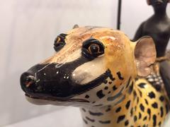 Ardmore South African Ceramic Rider with Parasol on a Wild Dog