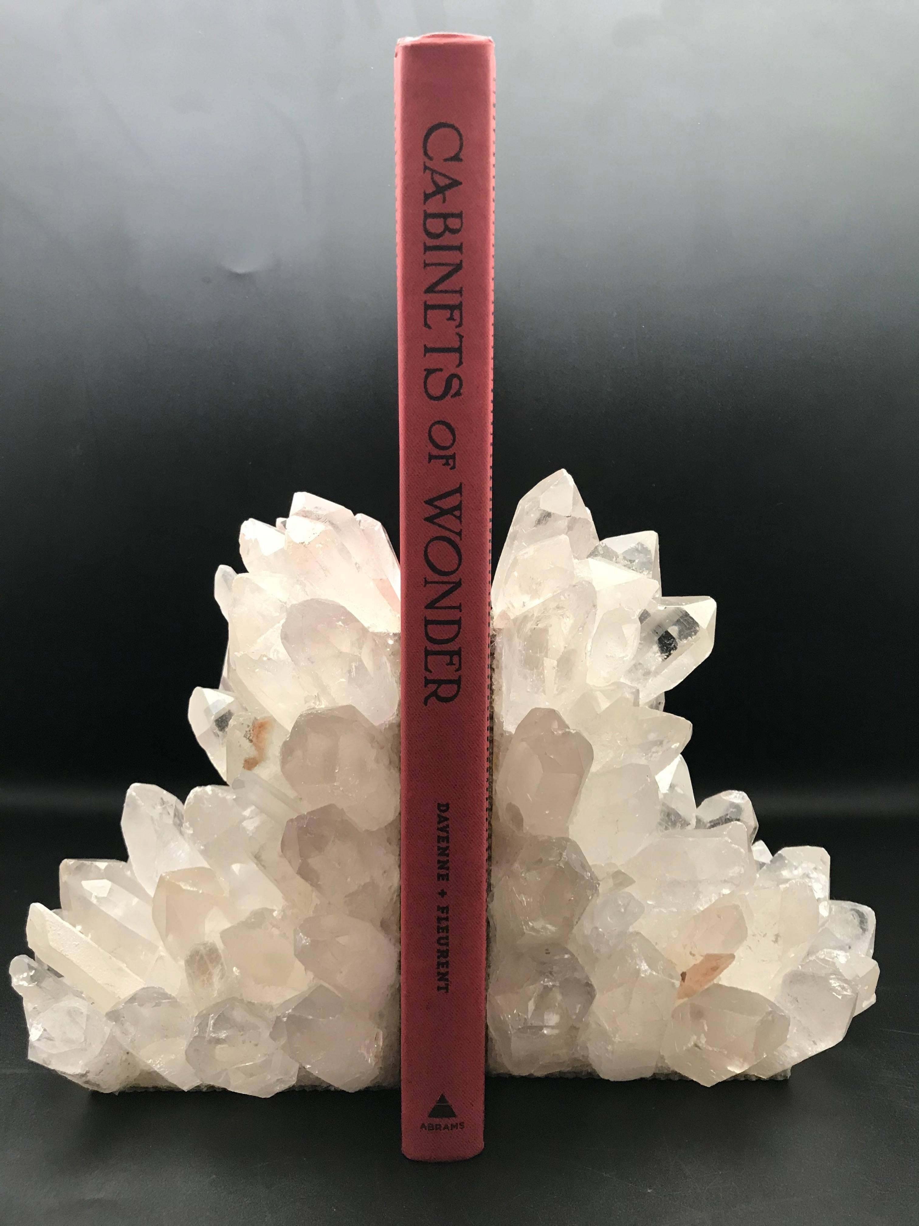 Contemporary Quartz Point Bookends Handcrafted in the USA