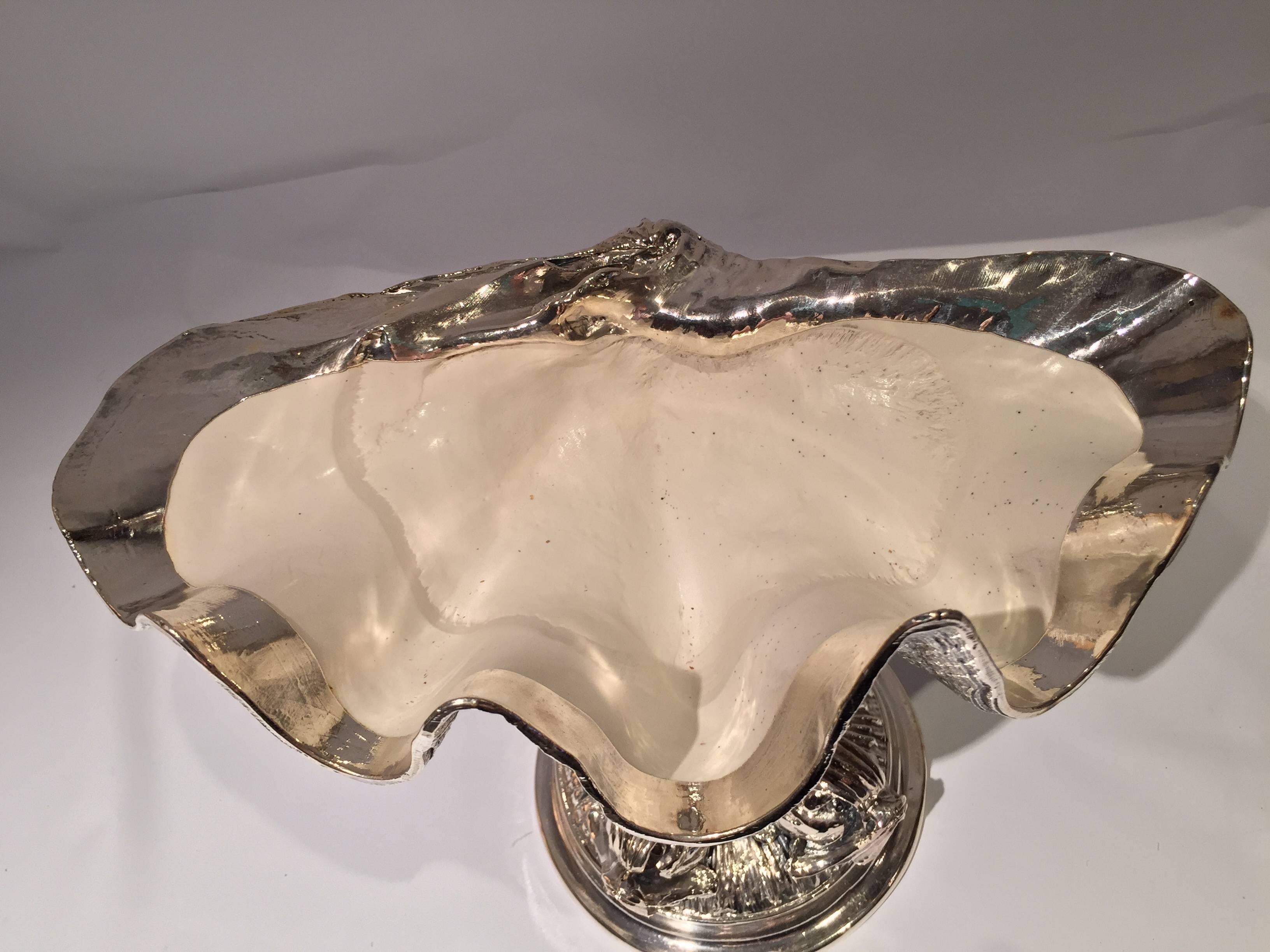 Italian Silvered-Mounted Clam Shell Centrepiece