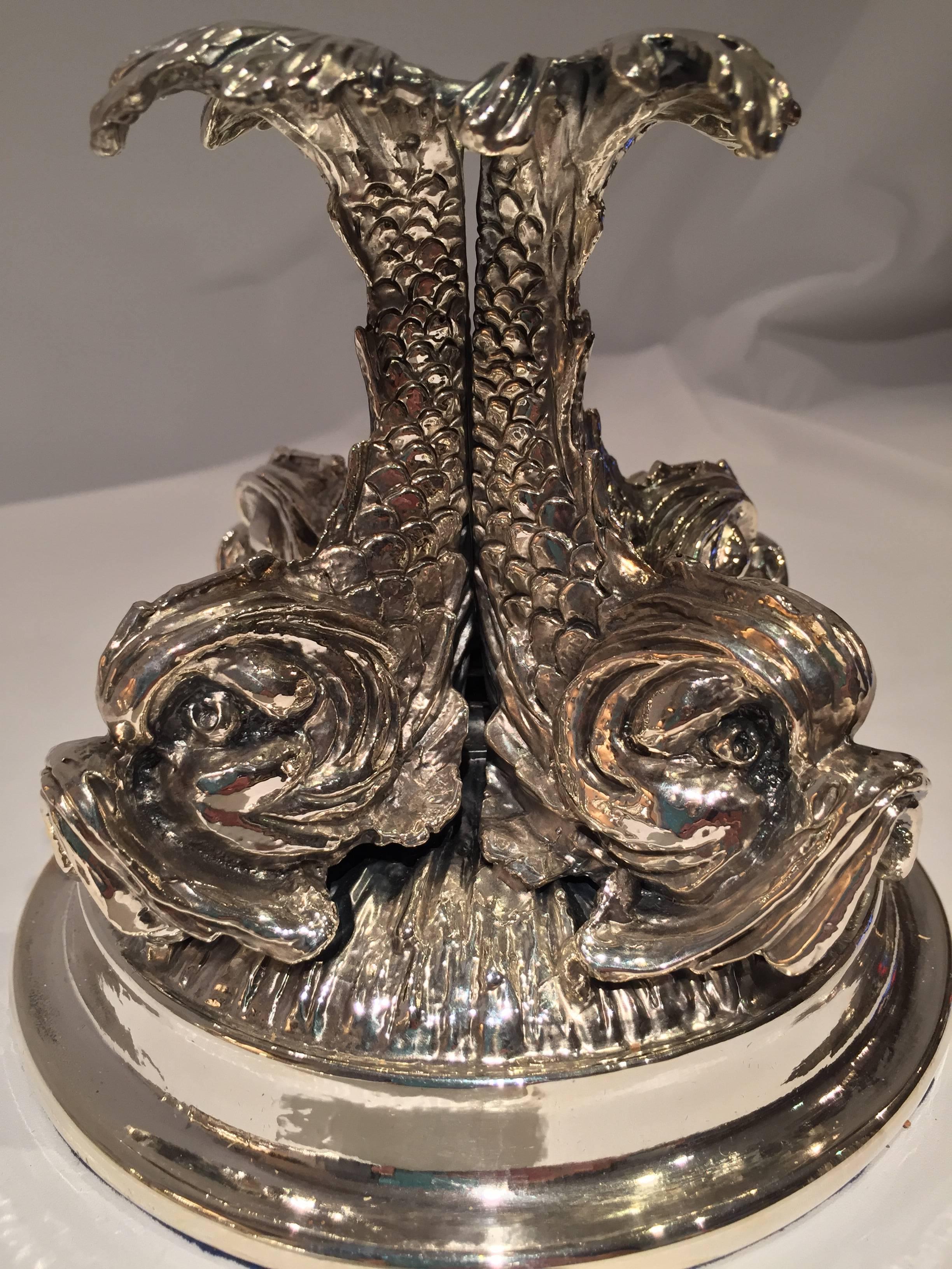 Silvered-Mounted Clam Shell Centrepiece In Good Condition In New York, NY