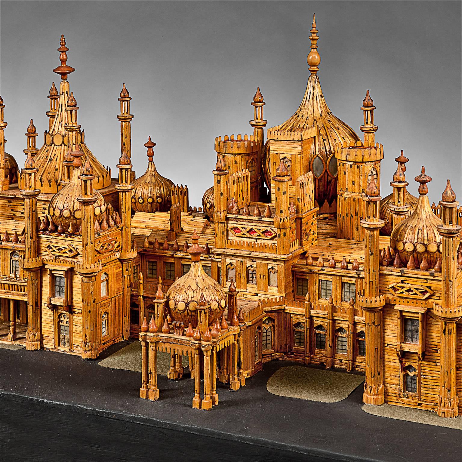 Anglo Raj Royal Brighton Pavilion Matchstick Architectural Model by Bernard Martell