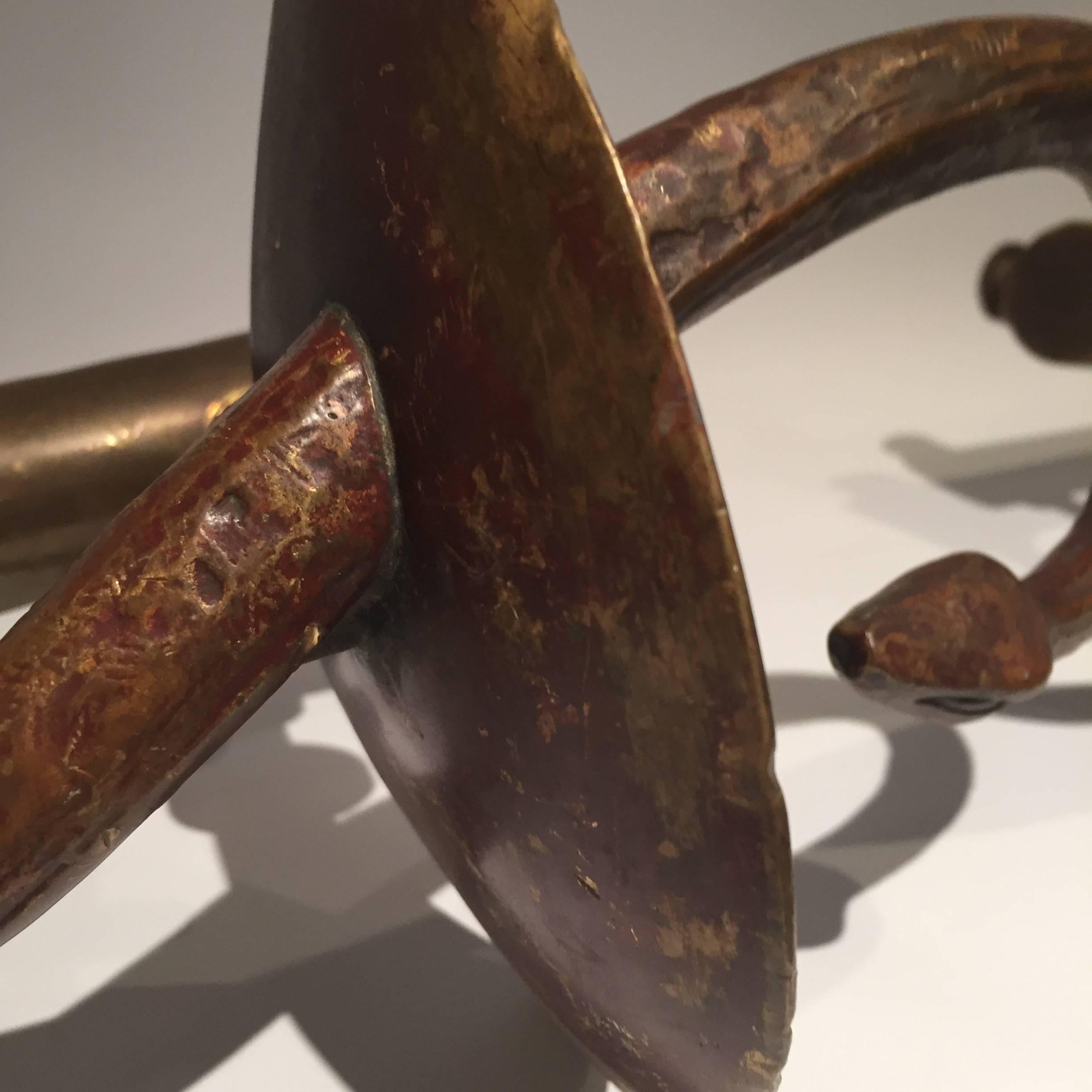 Early 20th Century Bronze Snake French Pharmacy Door Handles at 1stDibs