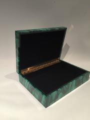 Malachite Box with Hinged Lid