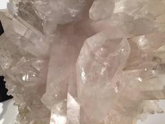 Quartz Rock Crystal Cluster Mounted on a Black Metal Base