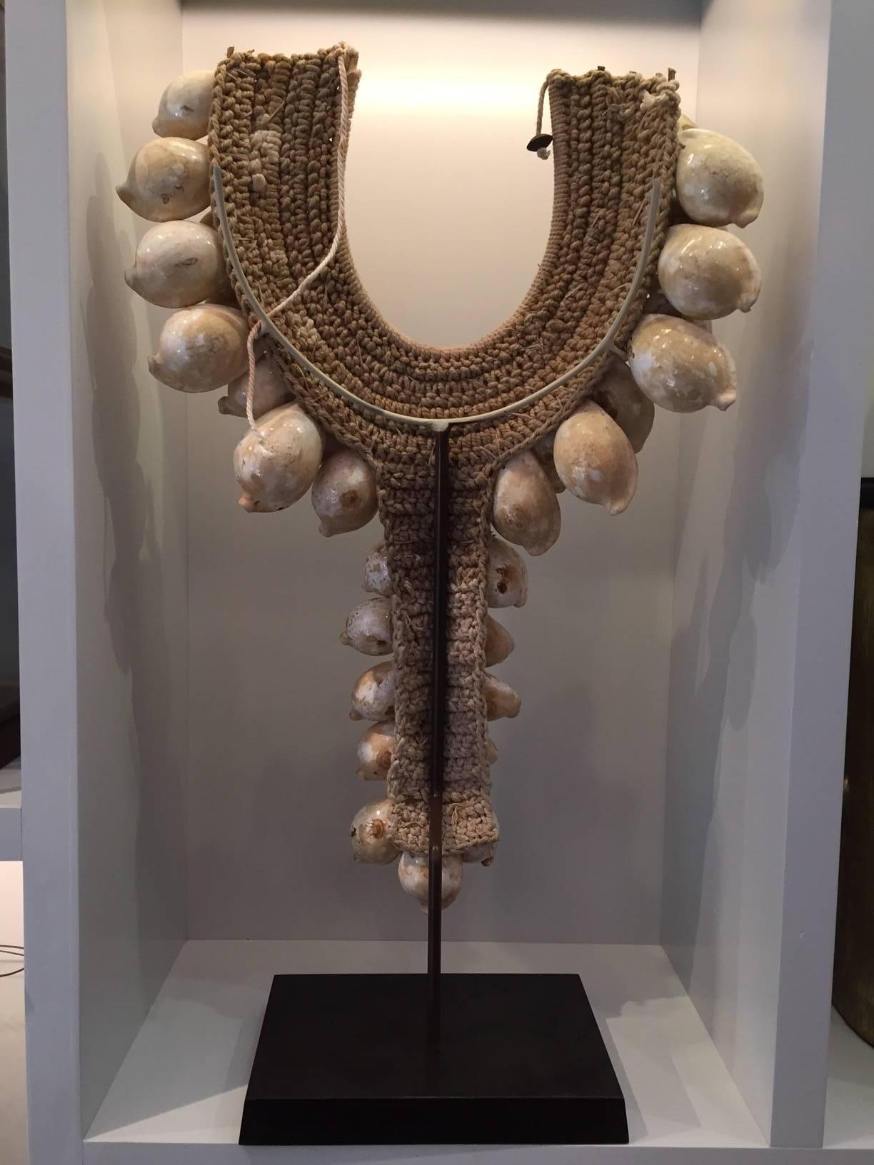 Indonesian Mounted Cowrie Shell Necklace from Papua New Guinea