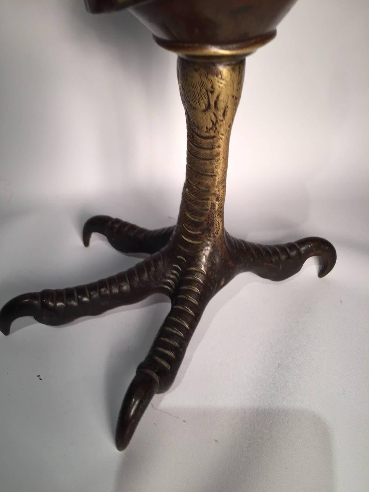 French Rare 19th Century Continental Bronze Tobacco Cigar Lighter