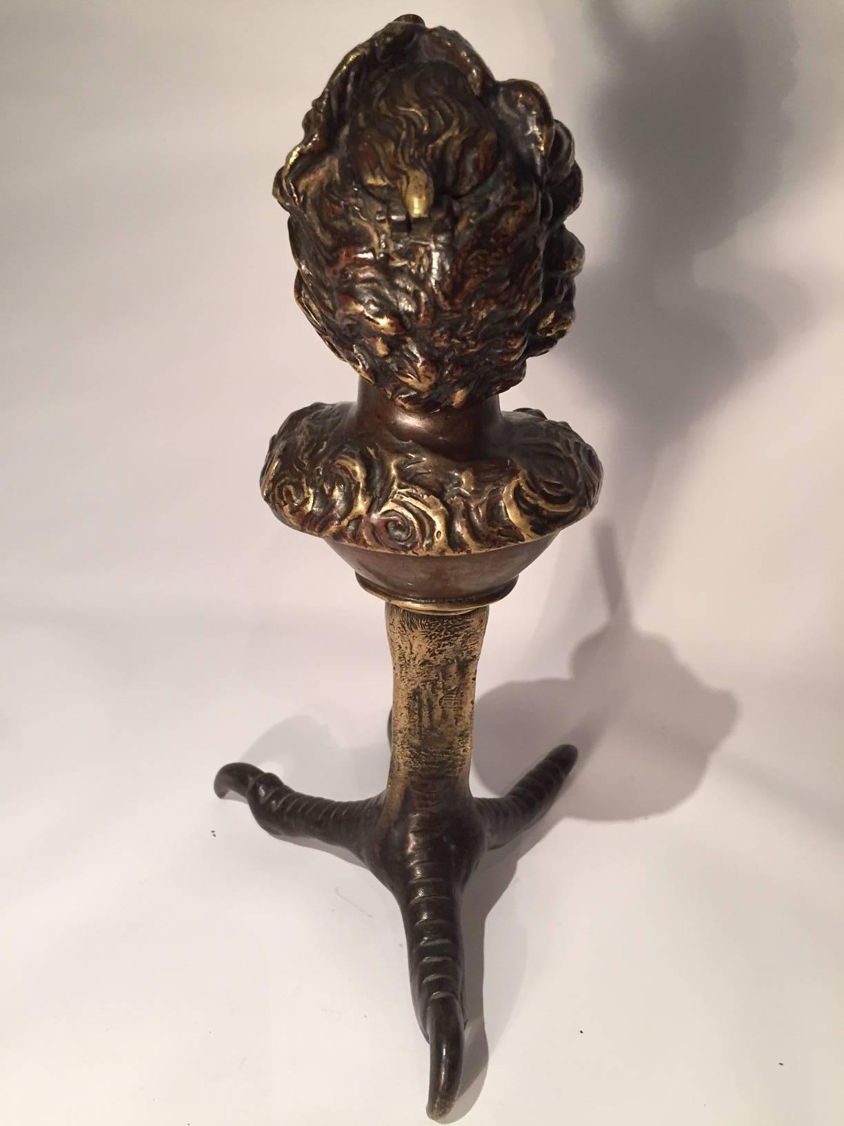 Rare 19th Century Continental Bronze Tobacco Cigar Lighter In Good Condition In New York, NY