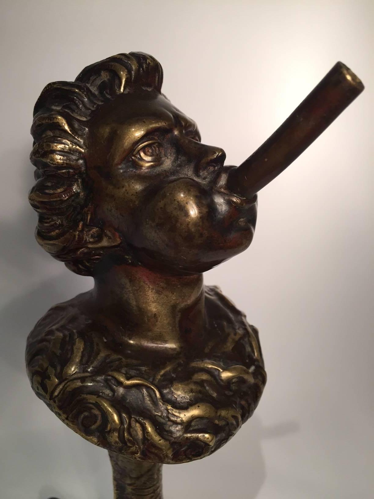 Rare 19th Century Continental Bronze Tobacco Cigar Lighter 1