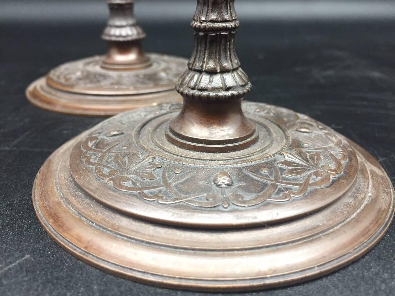 Pair of French 19th Century Bronze Barbedienne Candlesticks 6