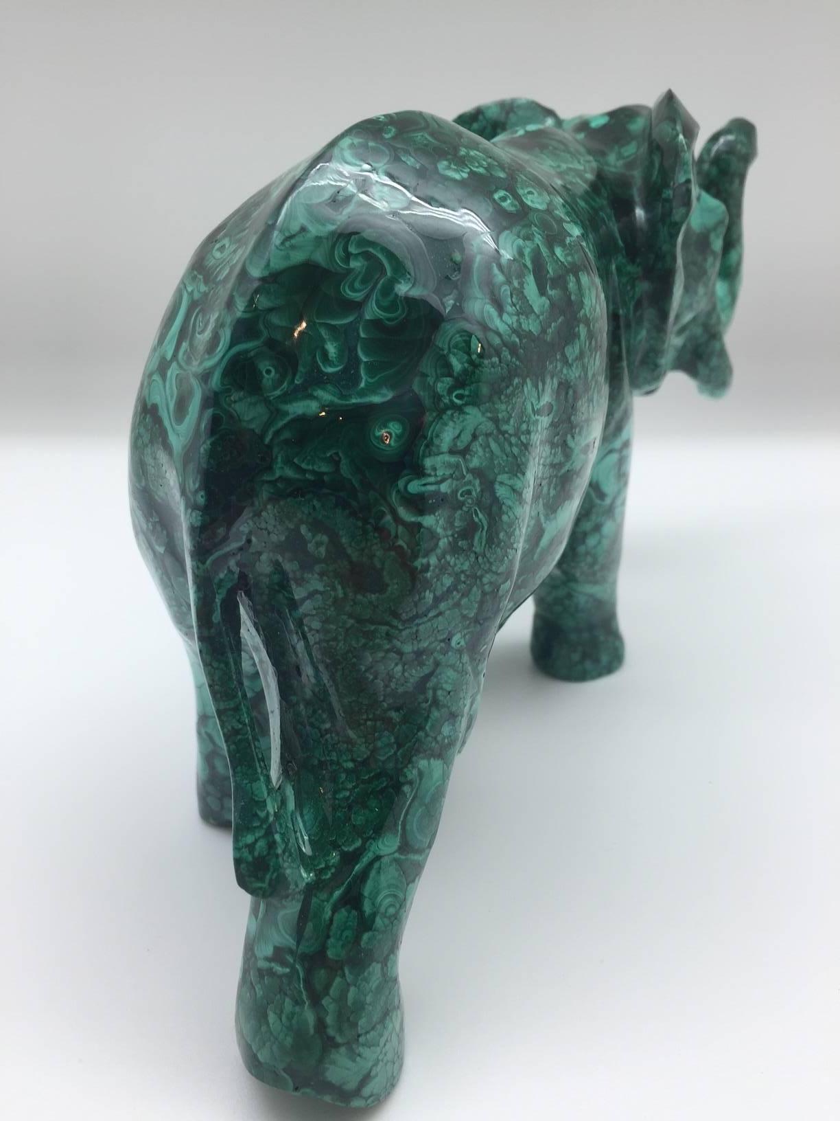 malachite elephant figurine