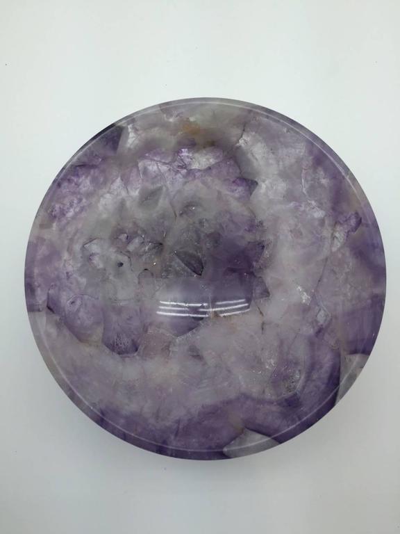 Large Hand-Carved Semi-Precious Gemstone Amethyst Bowl from India at ...