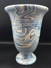 Vase en faïence bleu marbré style Apt Médicis de Sylvie Saint-André Perrin