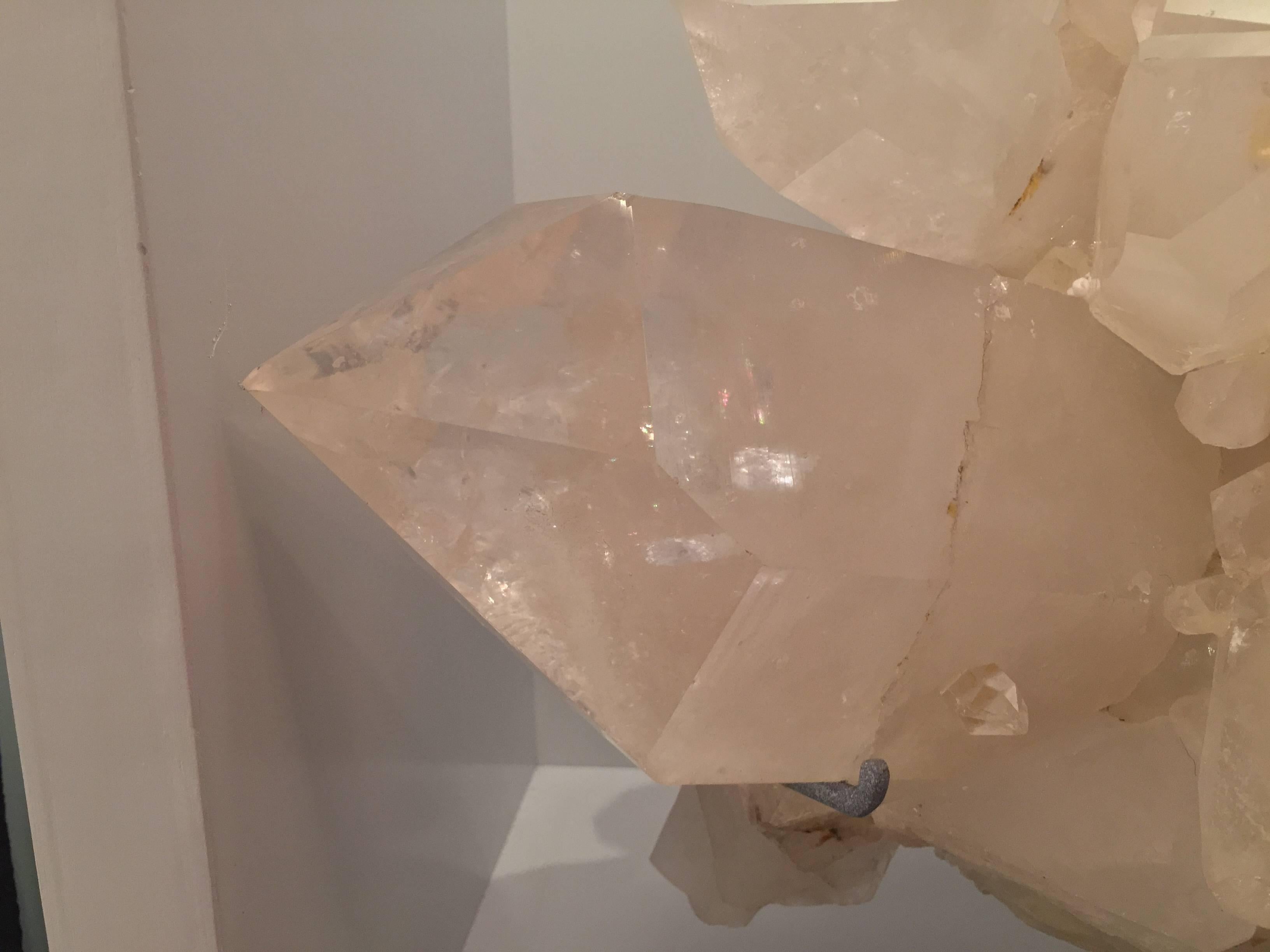 Organic Modern Large Rock Crystal Quartz Specimen on a Custom Mount 