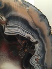 Dramatic Colored Custom Mounted Agate Stone Mineral Geode Slice Specimen