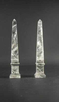 Rock Crystal Obelisk Pair 10.5"