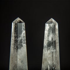 Rock Crystal Obelisk Pair 8"