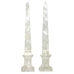 Coppia di obelischi in cristallo di rocca da 9,5"