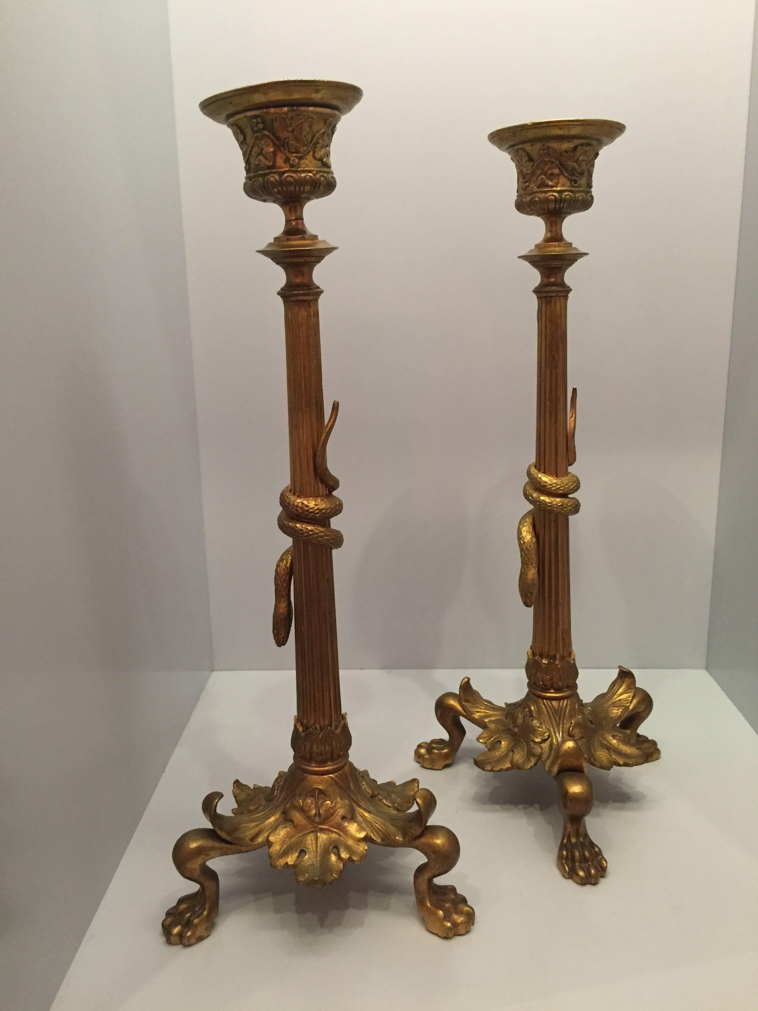19th Century French Pair of Bronze Candlesticks in the Style of Victor Paillard 2