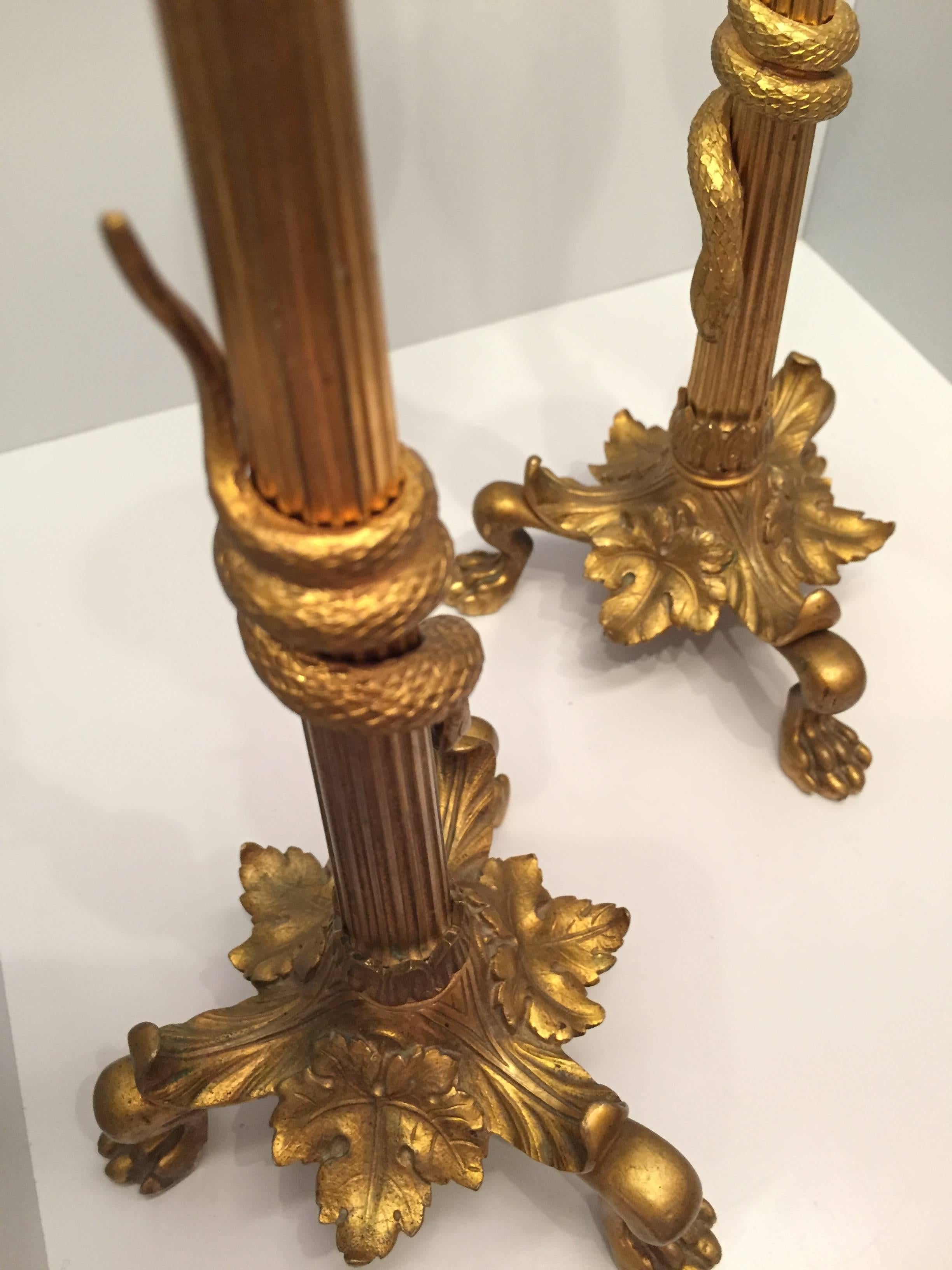 19th Century French Pair of Bronze Candlesticks in the Style of Victor Paillard 1