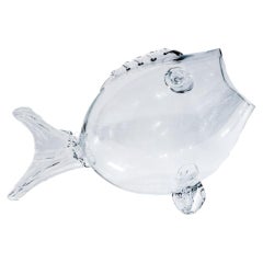 The Catch of the Day: Large Hand-Blown Glass Fish-Form Centerpiece Bowl, 14.5" H